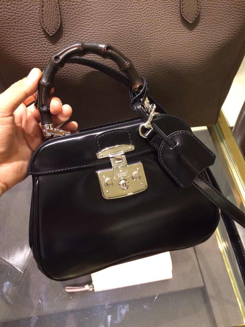 Authentic Gucci Lady Lock Top Handle Bag 331829 Black